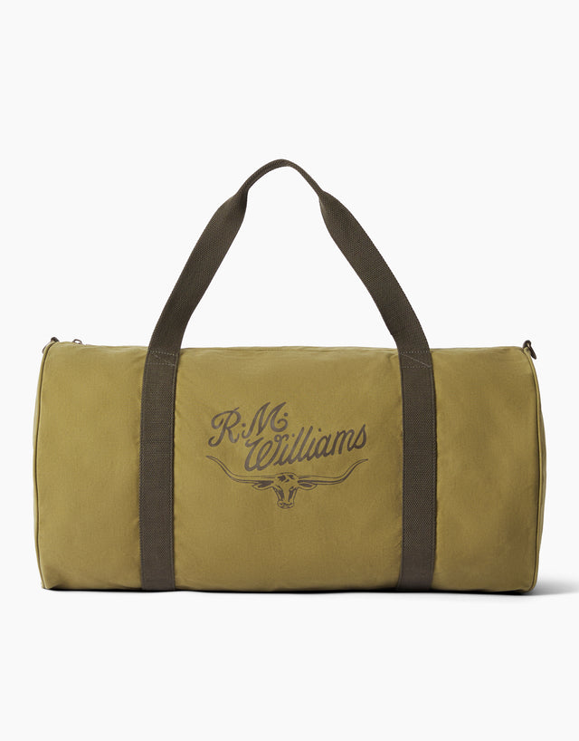 R.M.Williams RM Ditty Light Olive Waxed Cotton Bag