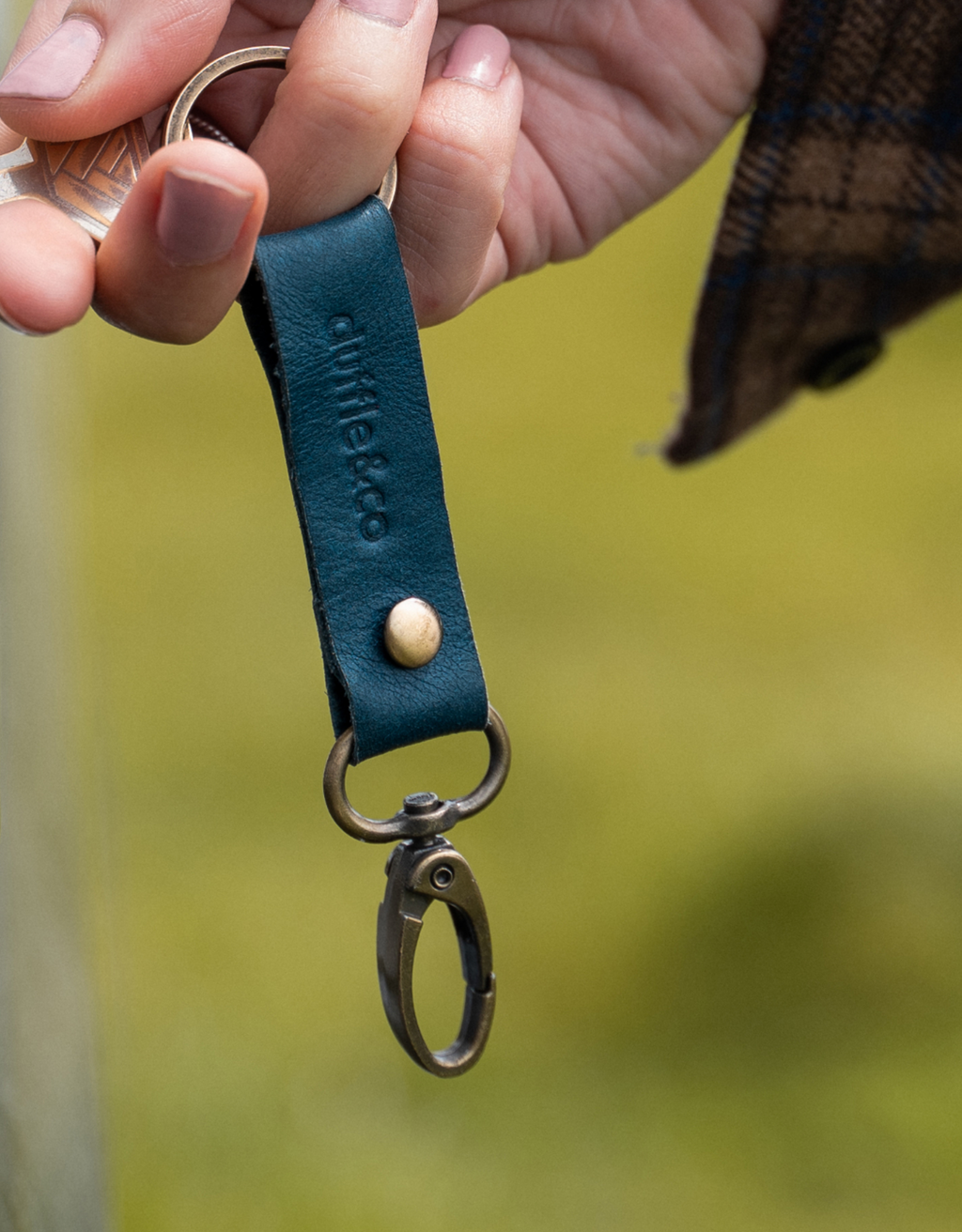 Duffle & Co Tan Leather Keyring
