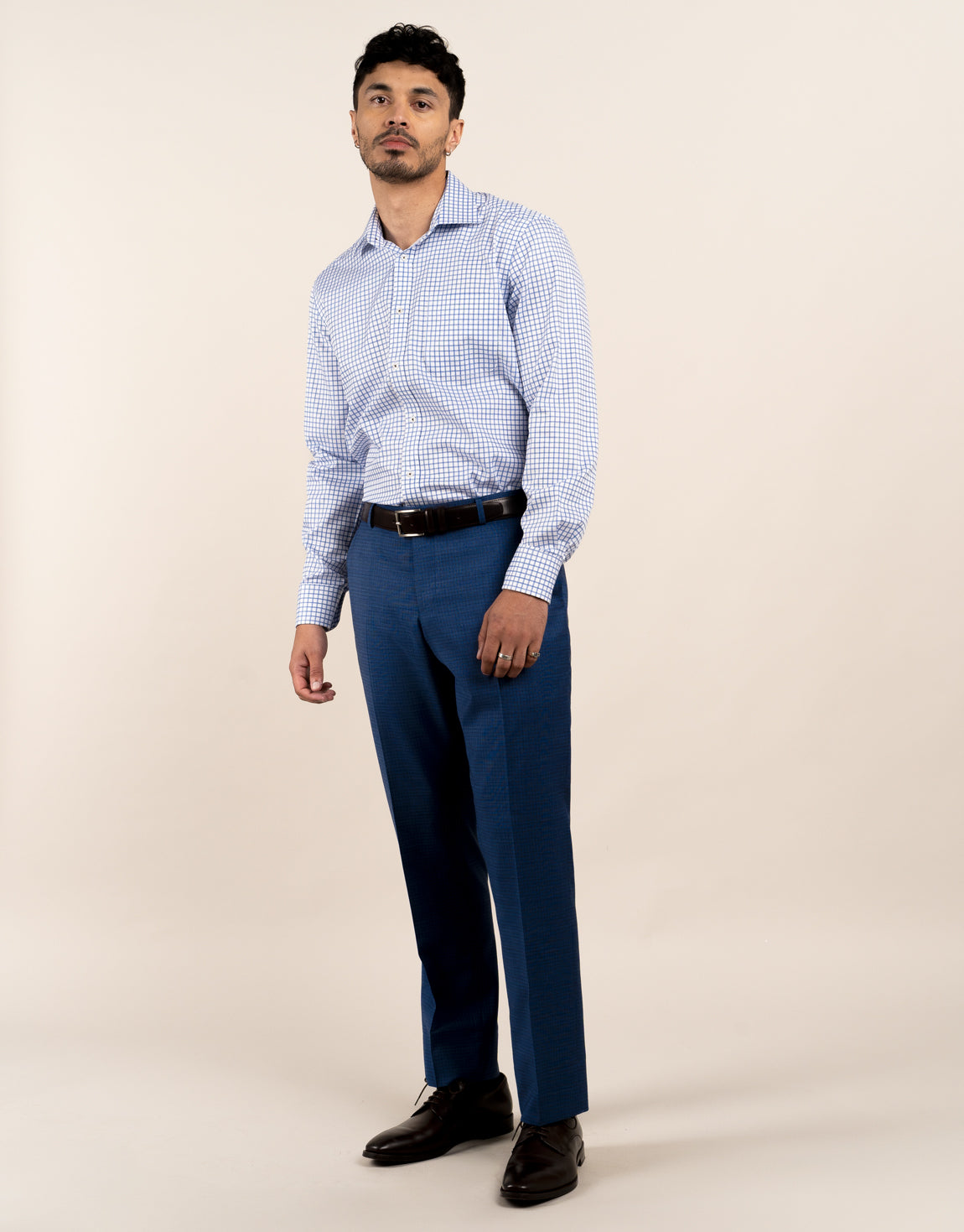 Sinatra Blue Shadow Check Shirt