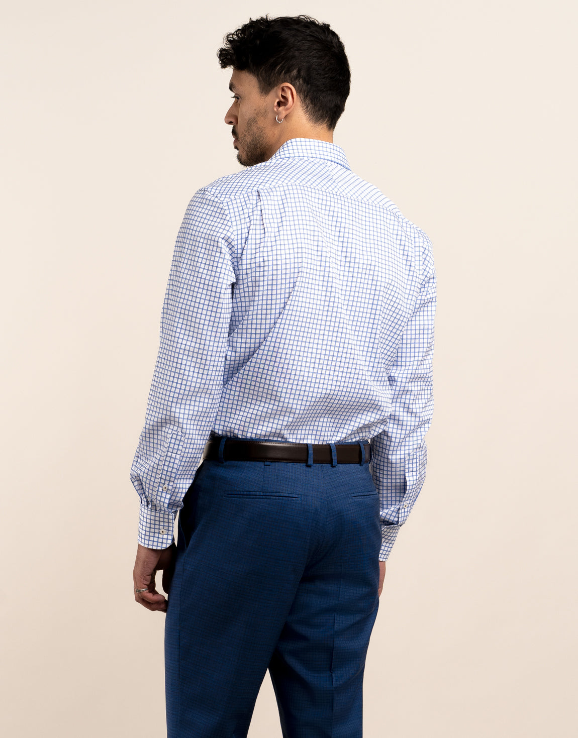 Sinatra Blue Shadow Check Shirt