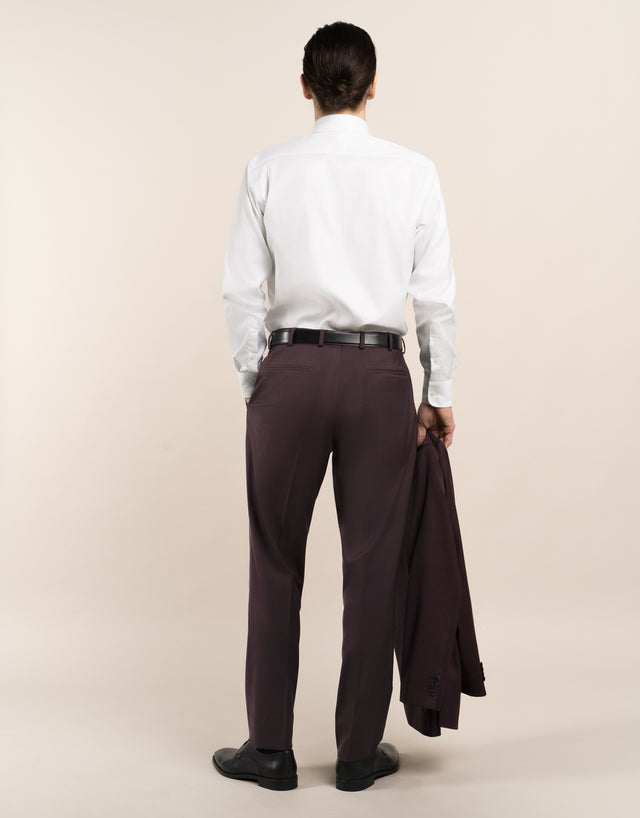 Lotus Burgundy Twill Suit Trouser