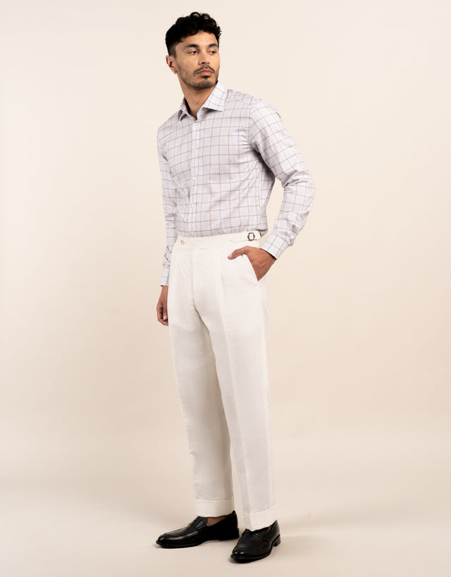 Evans White Linen Blend Trouser