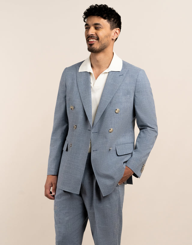 Whetu Light Blue Houndstooth Blazer