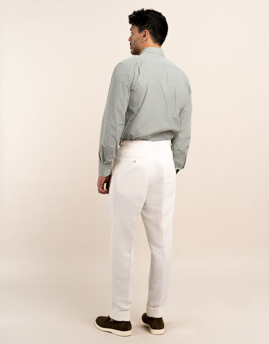Evans White Linen-Cotton Trouser