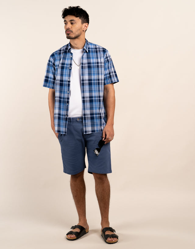 Sumner Blue Textured Shorts