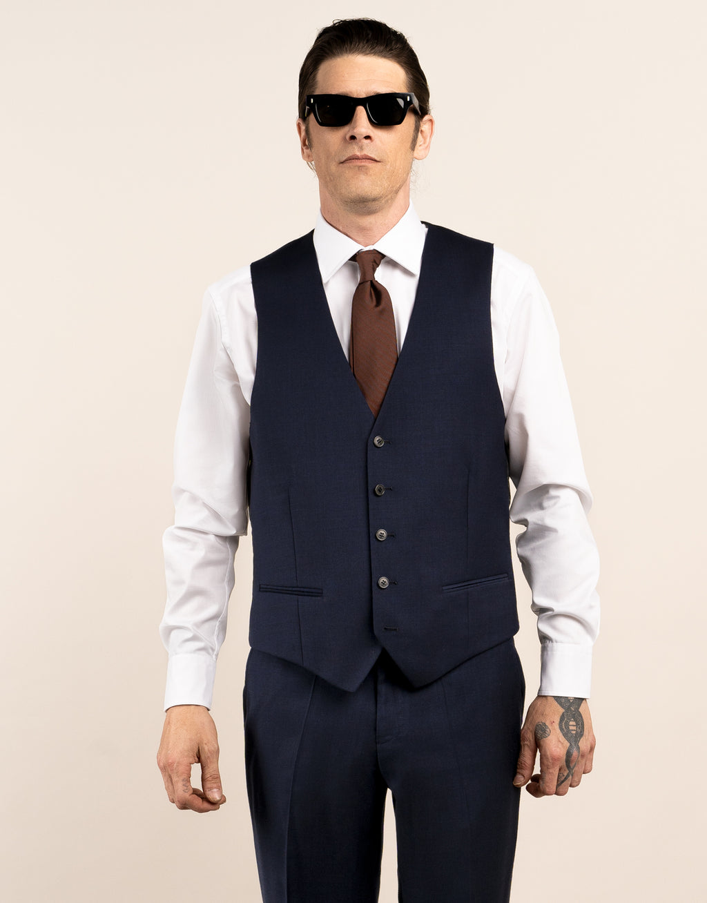 Hire Curtis Navy Waistcoat