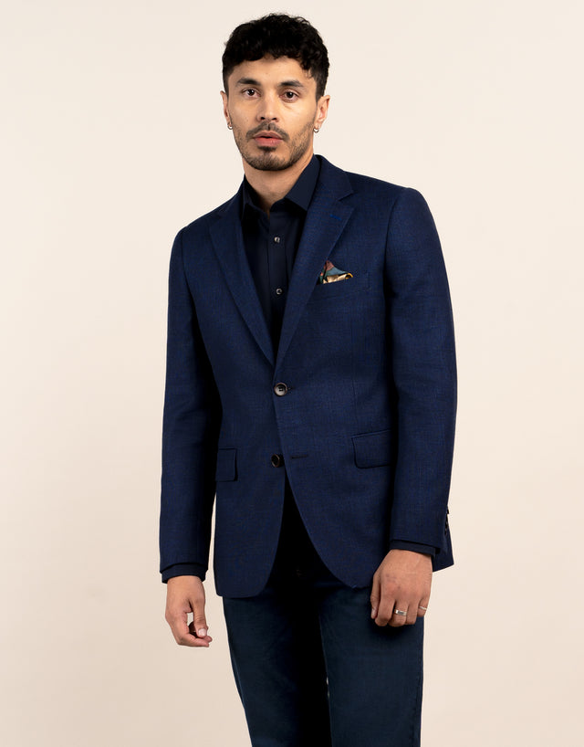 Hawker Navy Textured Blazer