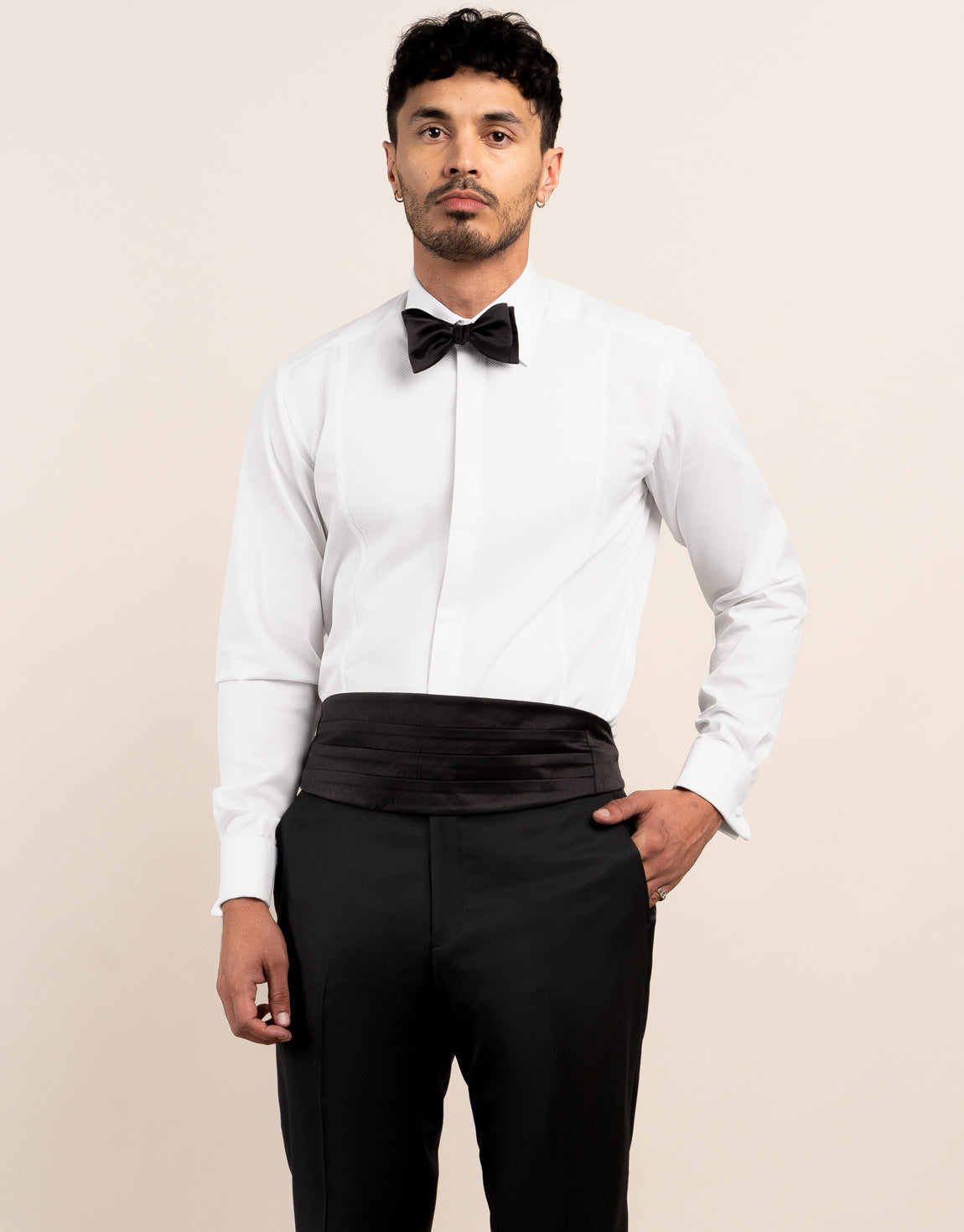 Avalon White Marcella Tuxedo Shirt