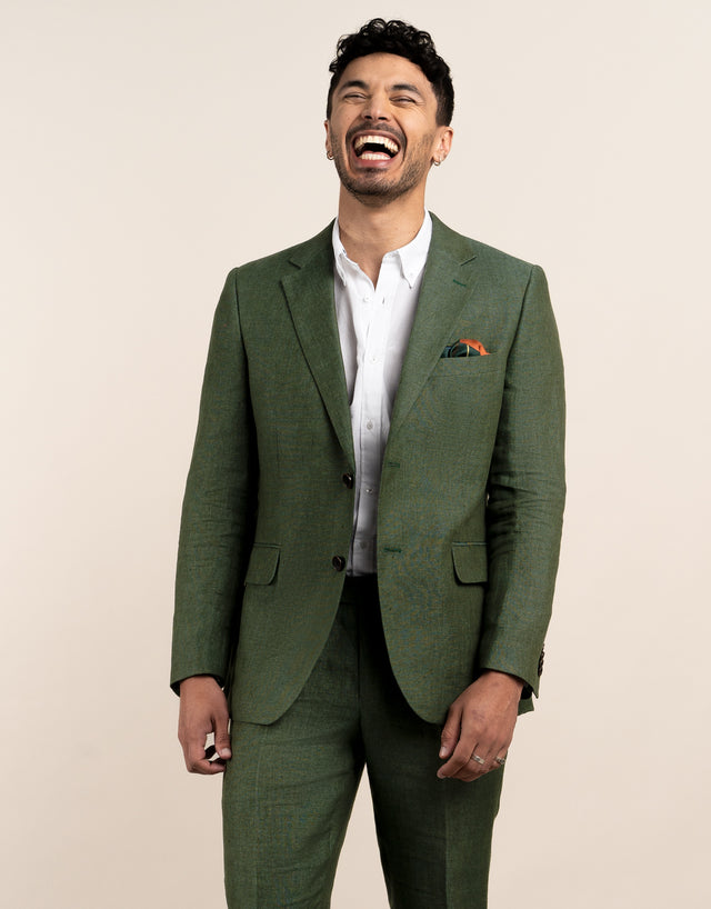 Hawker Forest Green Linen Blazer