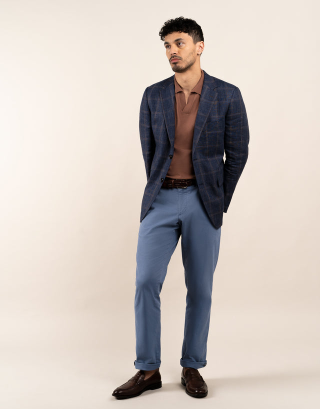 Hawker Navy and Brown Check Blazer