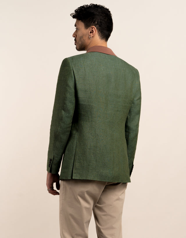 Hawker Forest Green Linen Blazer