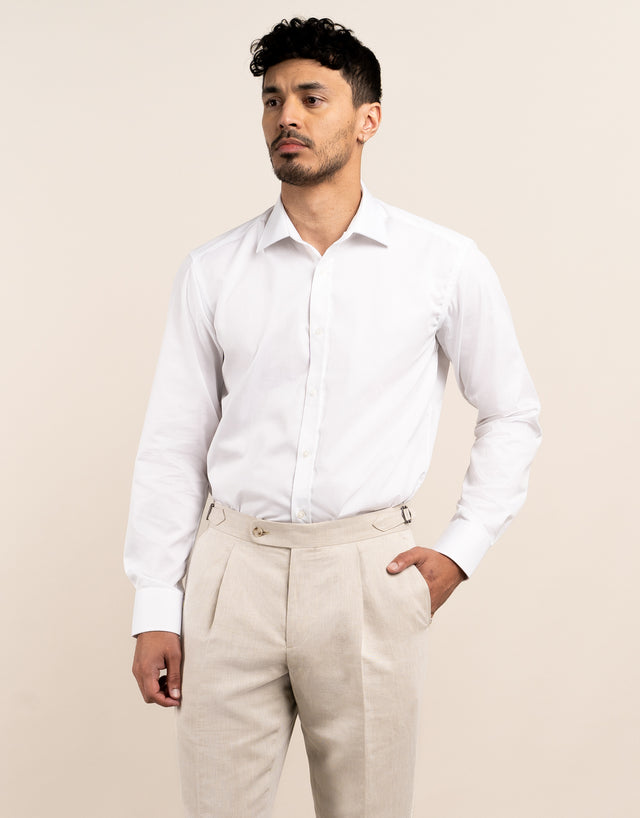 London White Fine Twill Shirt