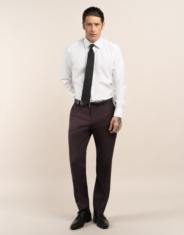 Lotus Burgundy Twill Suit Trouser