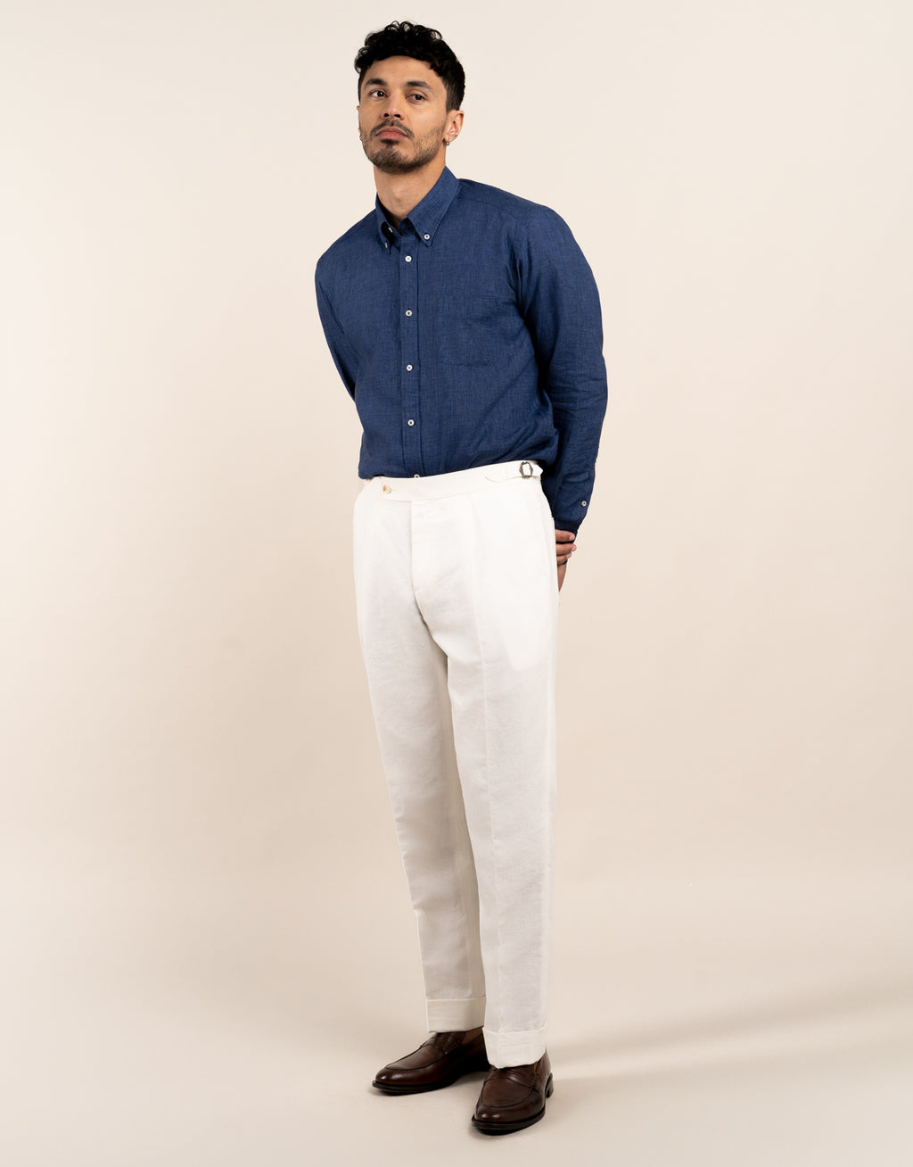Ohope Ink Blue Linen Shirt