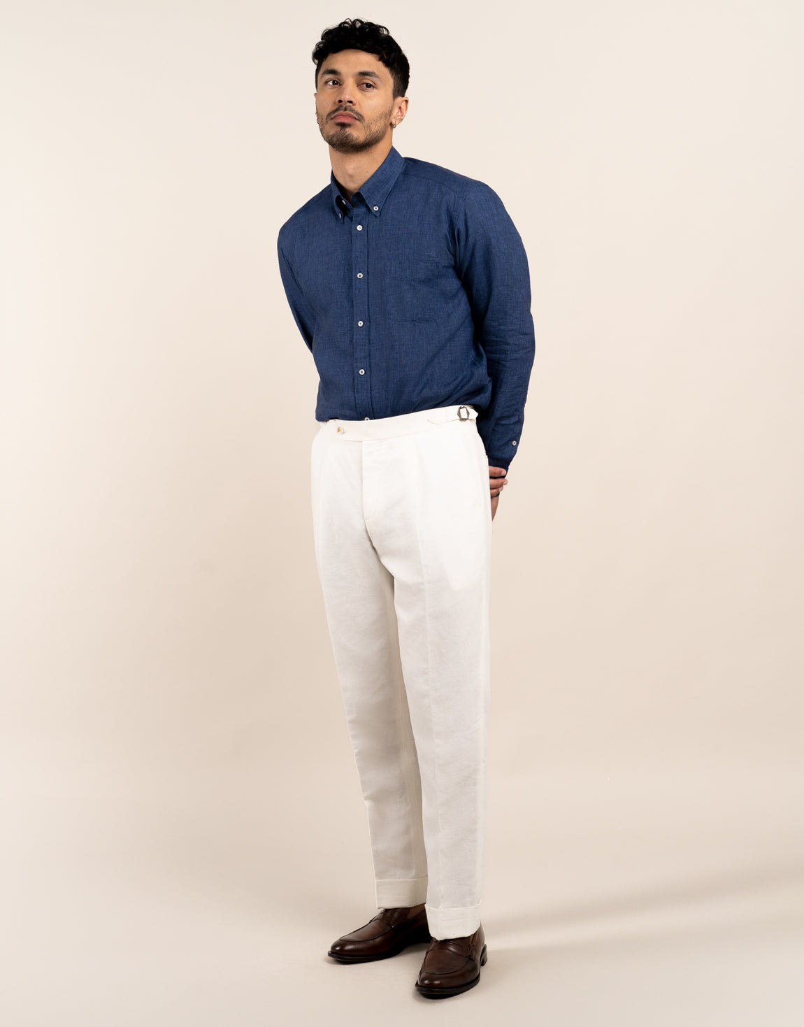 Ohope Ink Blue Linen Shirt