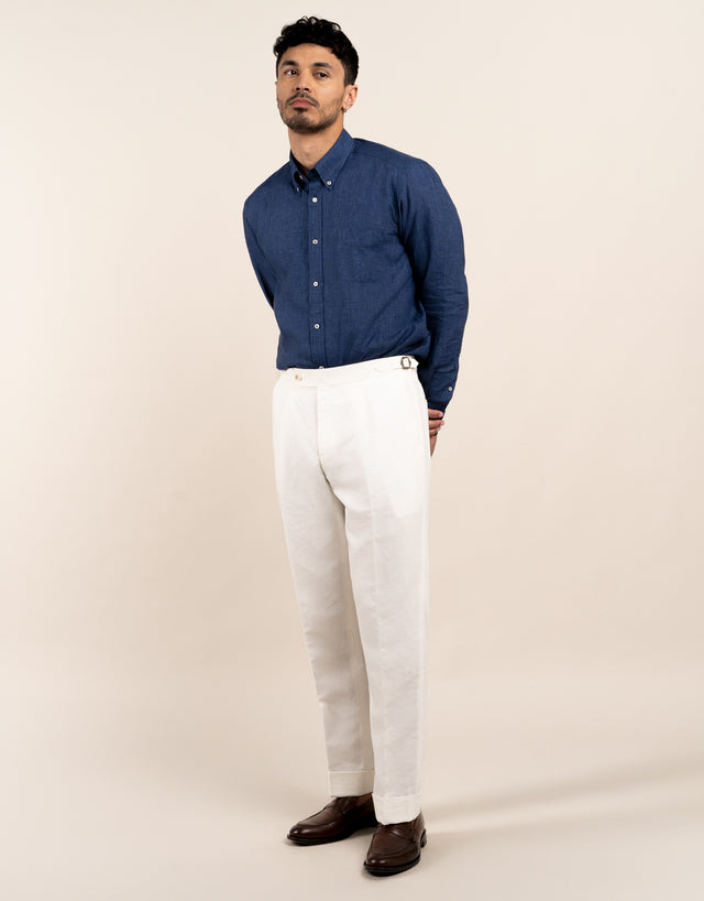 Ohope Ink Blue Linen Shirt