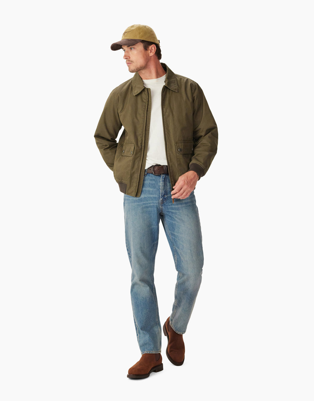 R.M. Williams Mardan Olive Twill Bomber Jacket