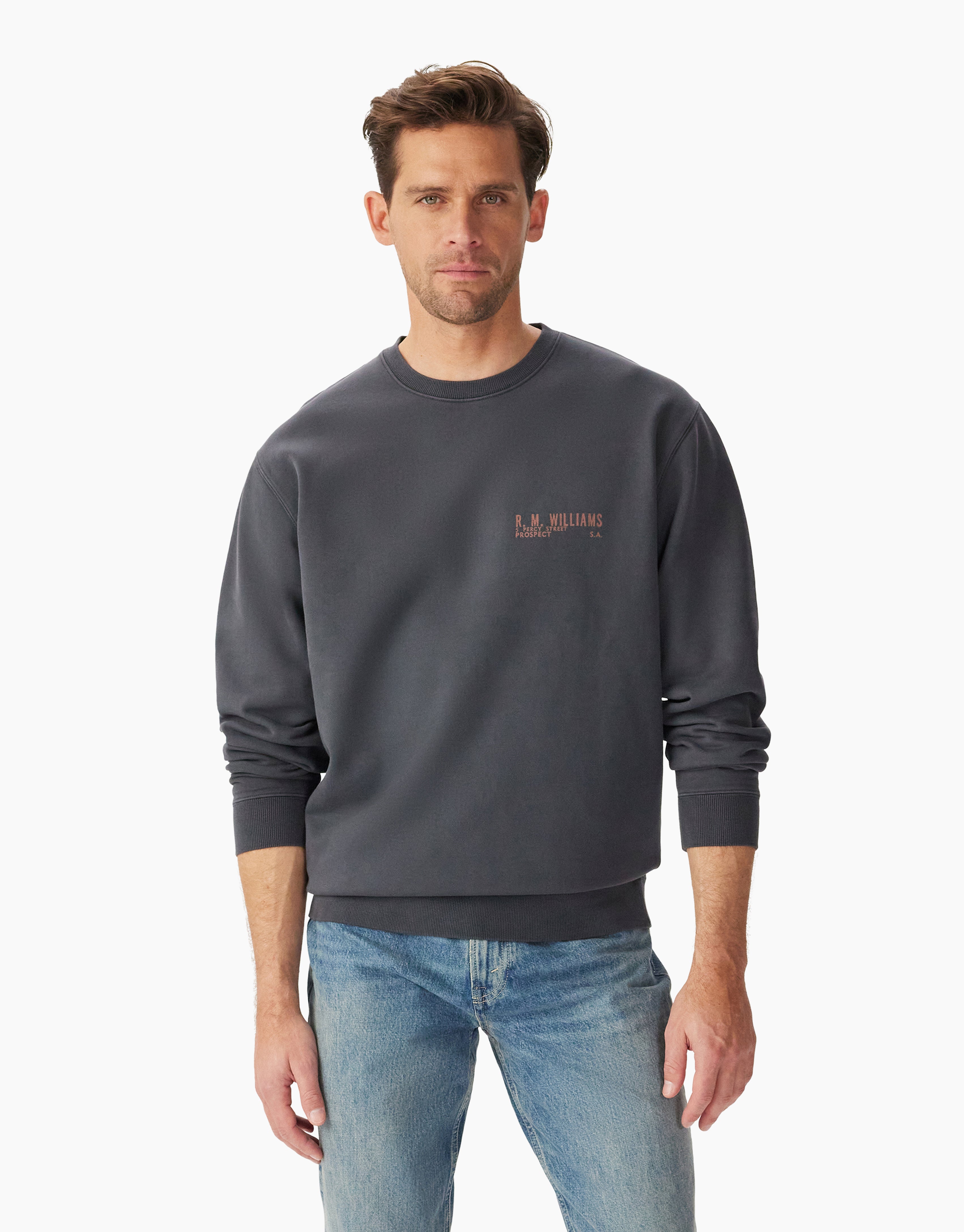 R.M. Williams Flinders Crew Vintage Black Sweatshirt