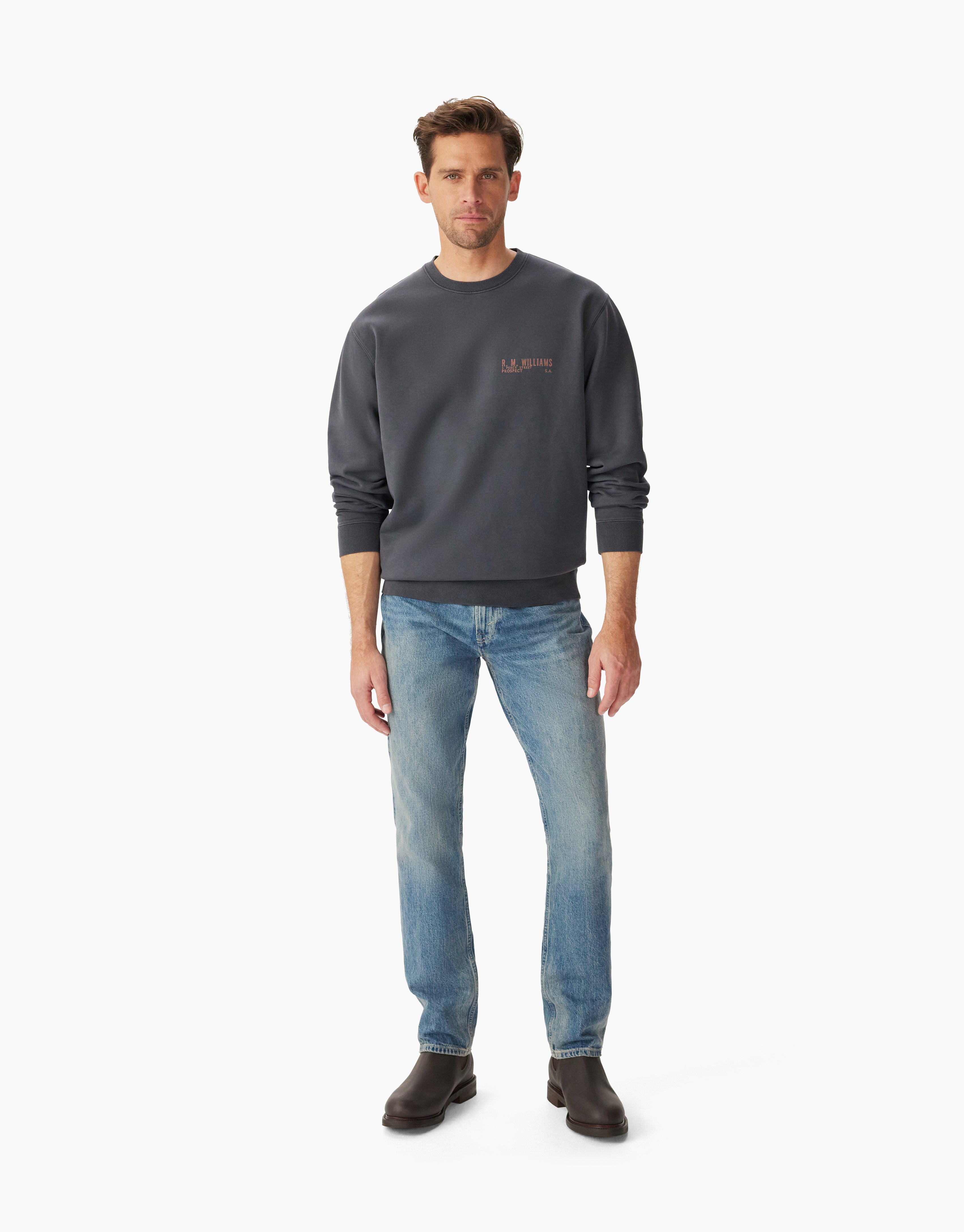 R.M. Williams Flinders Crew Vintage Black Sweatshirt