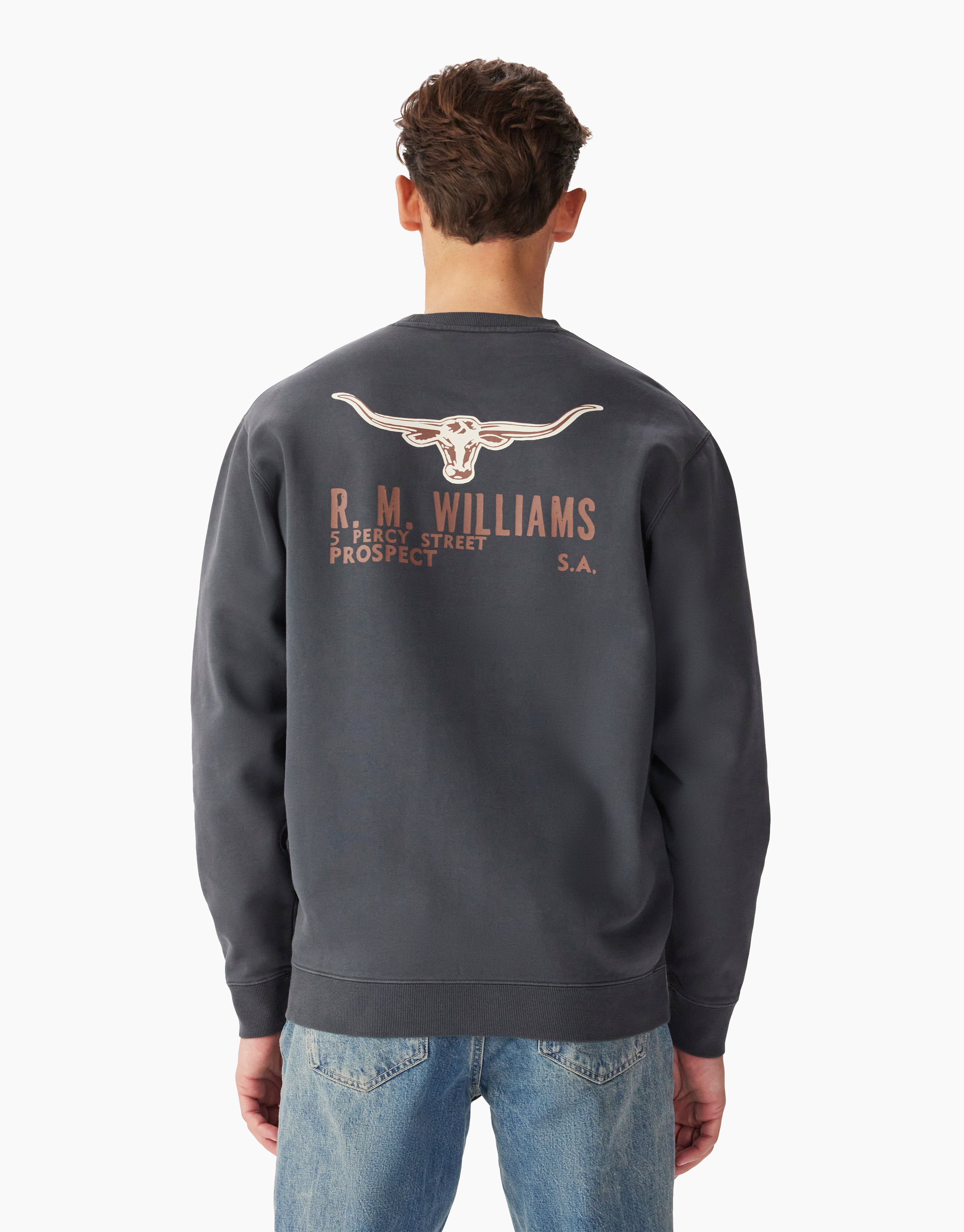 R.M. Williams Flinders Crew Vintage Black Sweatshirt
