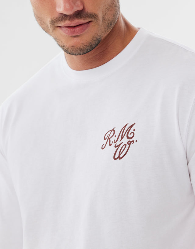R.M.Williams Mt Jukes White Long Sleeve T-Shirt