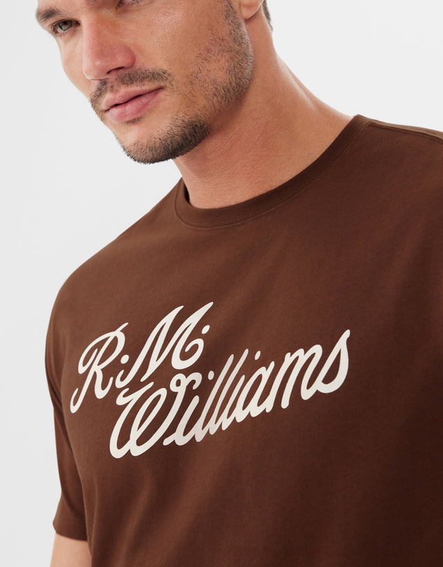 R.M.Williams R.M.W. Script Brown T-Shirt