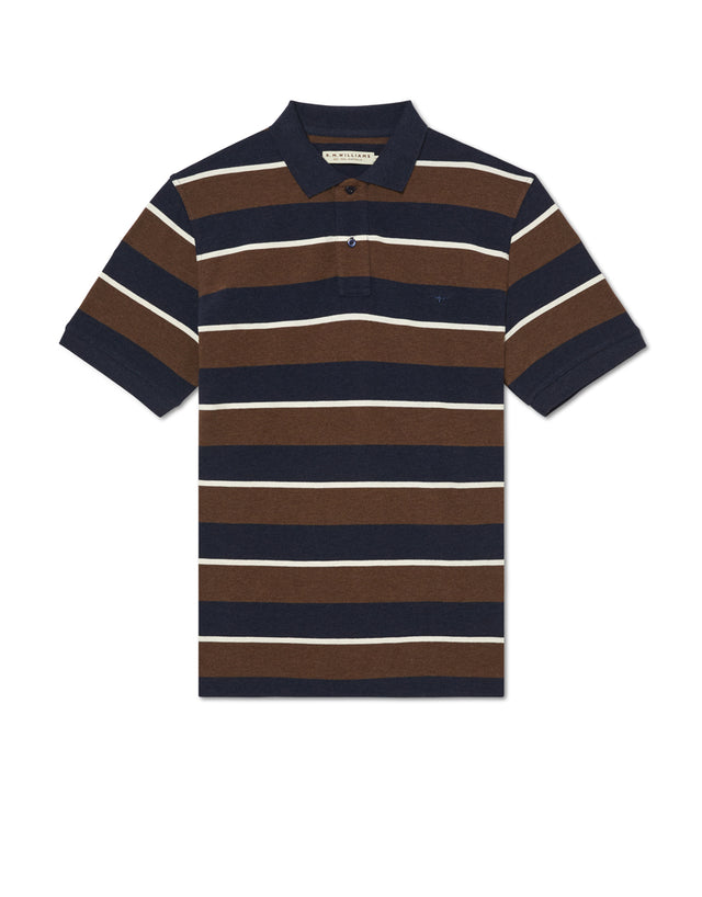 R.M.Williams Rod Navy & Brown Polo