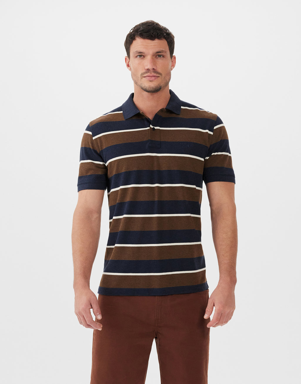 R.M.Williams Rod Navy & Brown Polo