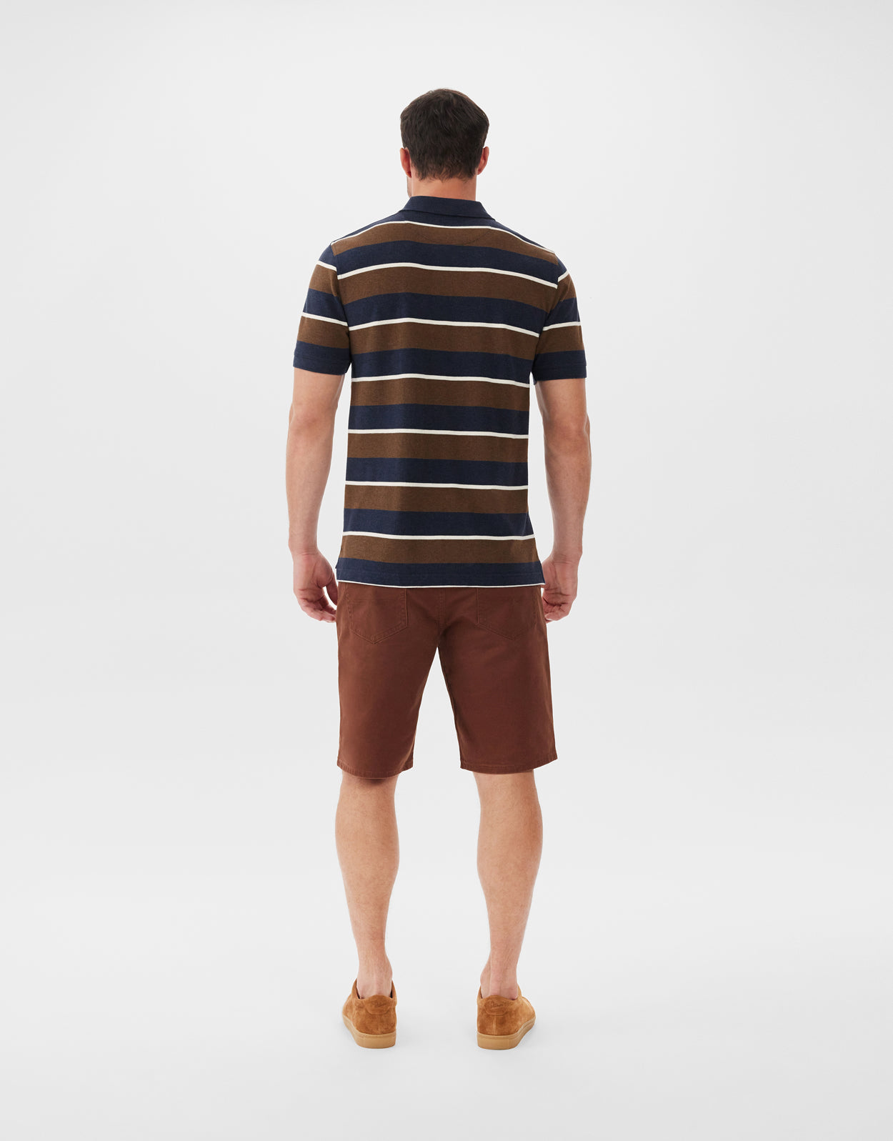 R.M.Williams Rod Navy & Brown Polo