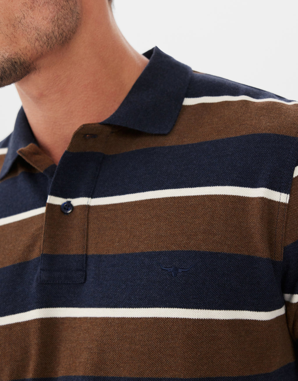 R.M.Williams Rod Navy & Brown Polo