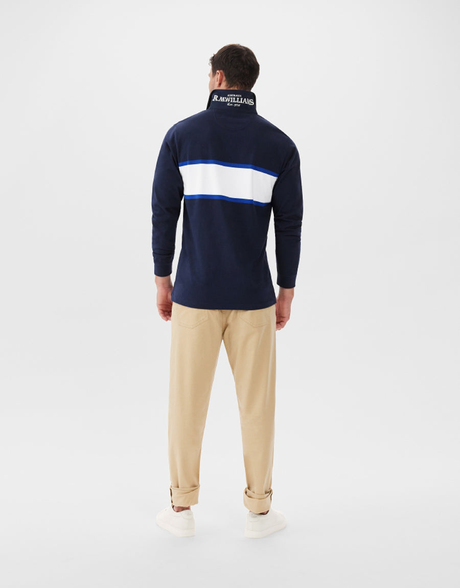 R.M.Williams Tweedale Navy & White Rugby Top