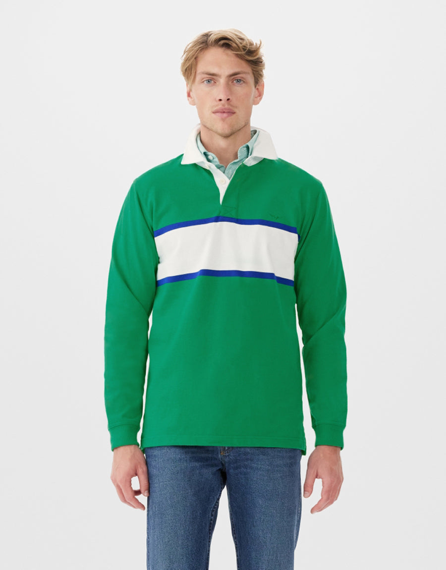 R.M.Williams Tweedale Green & White Rugby Top