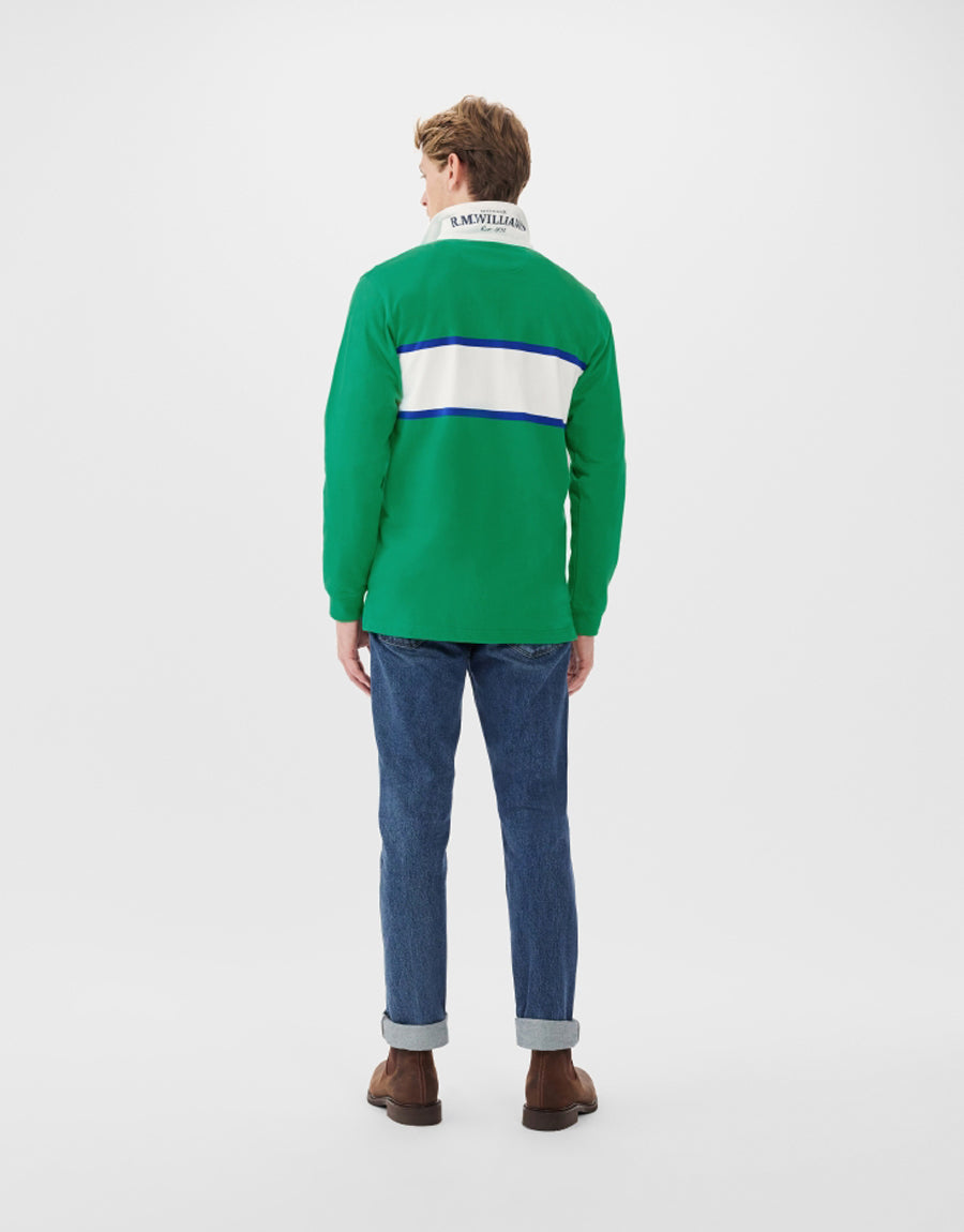 R.M.Williams Tweedale Green & White Rugby Top