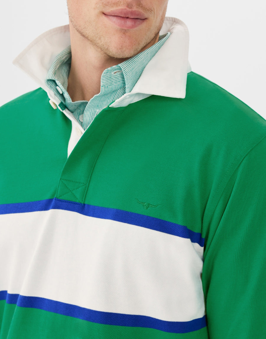 R.M.Williams Tweedale Green & White Rugby Top