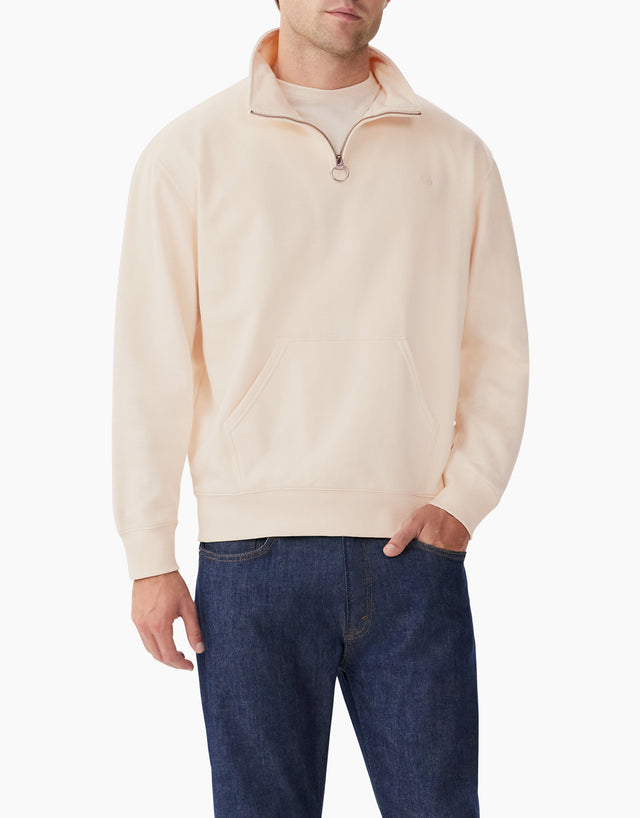 R.M.Williams Mount Loopback Cream Quarter Zip