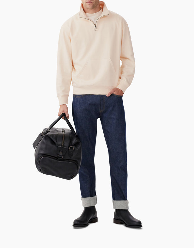 R.M.Williams Mount Loopback Cream Quarter Zip