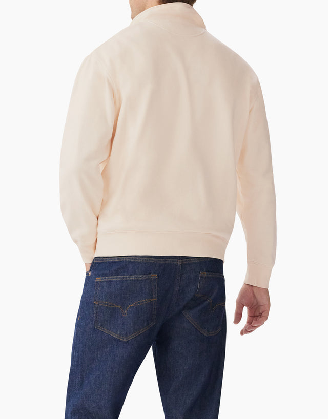 R.M.Williams Mount Loopback Cream Quarter Zip