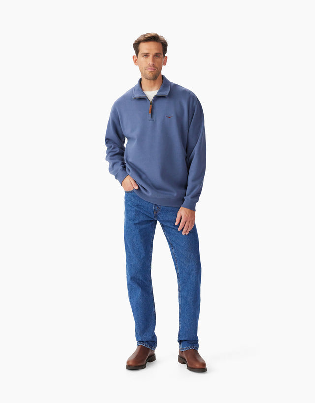 R.M. Williams Mulyungarie 1/4 Zip Blue Sweatshirt