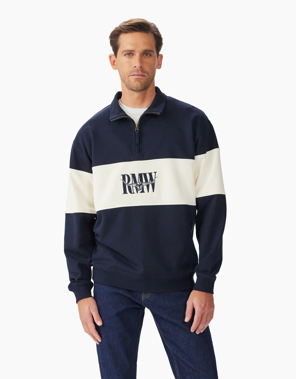 R.M. Williams Heritage 1/4 Zip Navy Sweatshirt