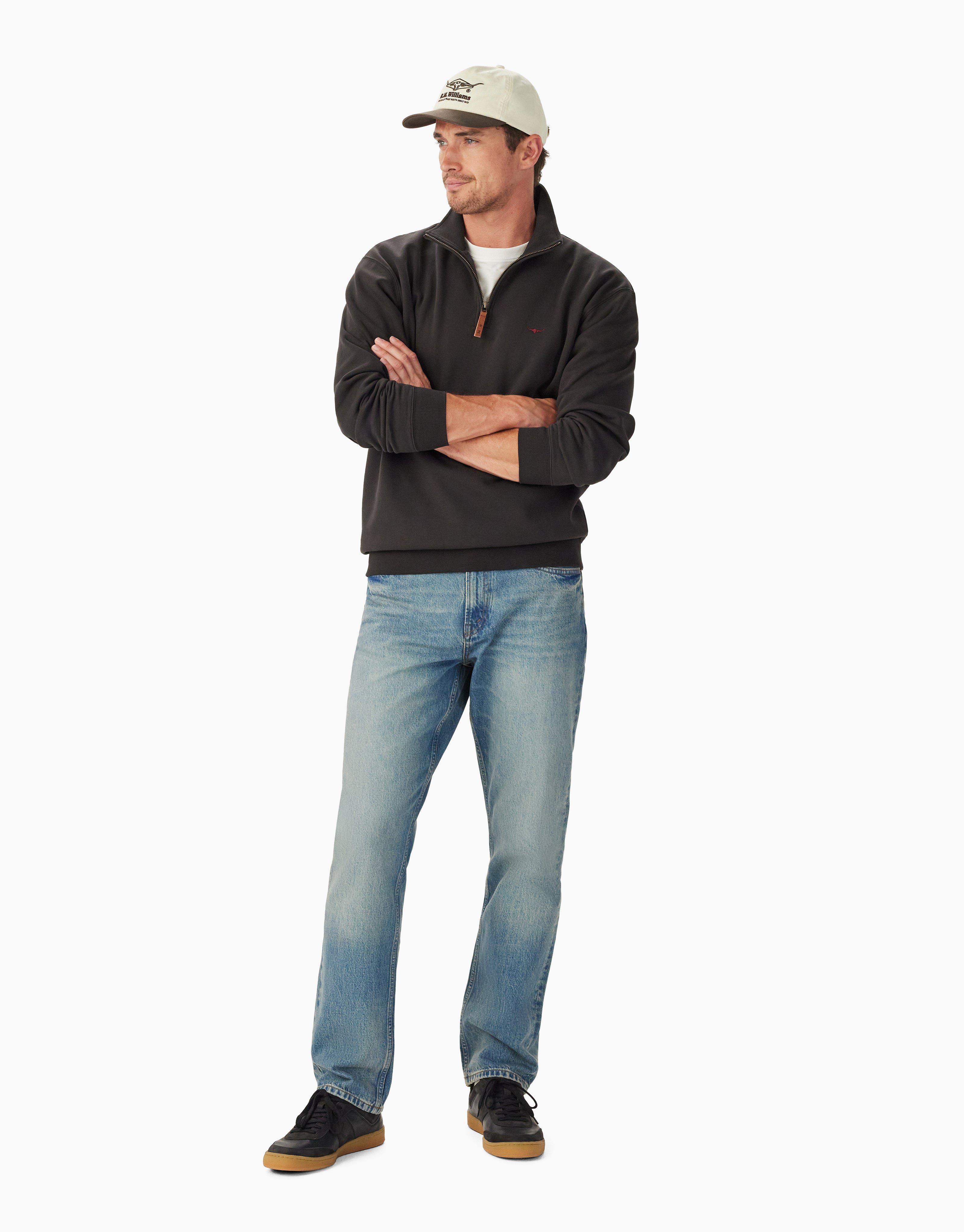 R.M. Williams Mulyungarie 1/4 Zip Charcoal Sweatshirt