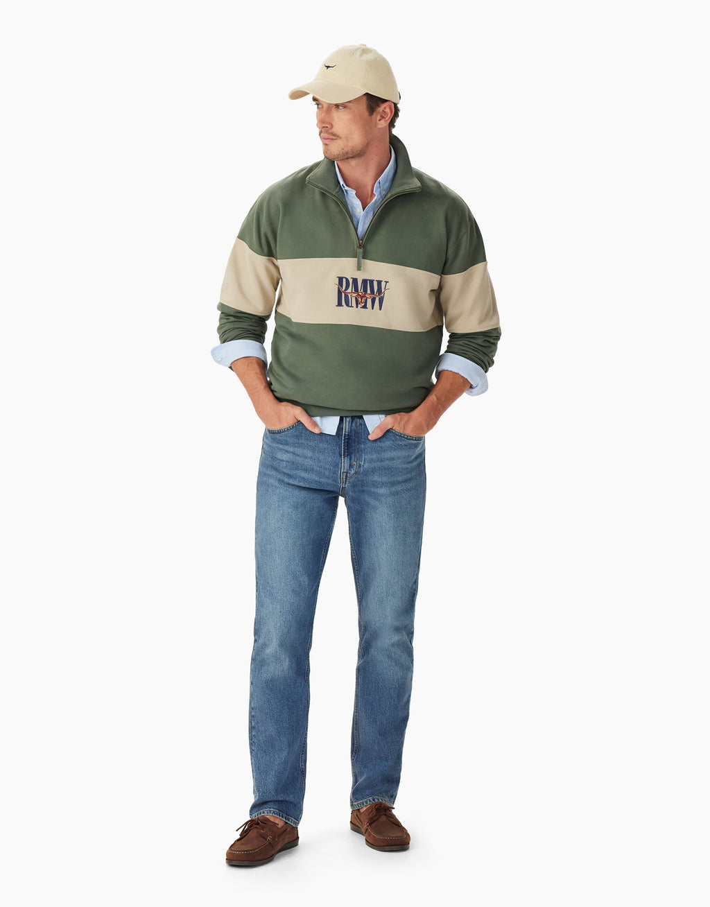 R.M. Williams Heritage 1/4 Zip Green Sweatshirt