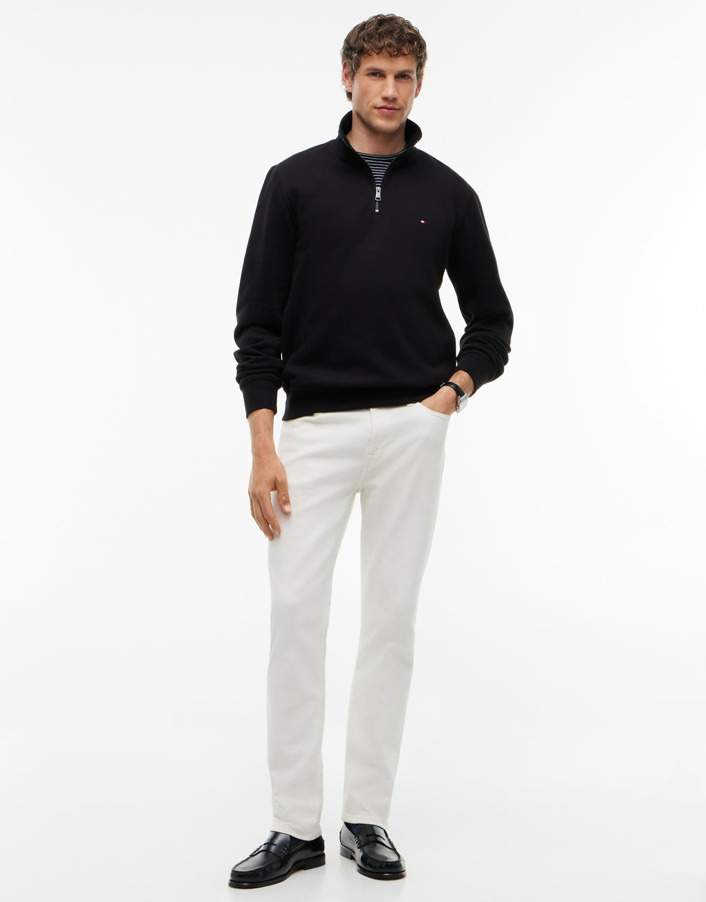 Tommy Hilfiger Essential Black Fleece 1/4 Zip