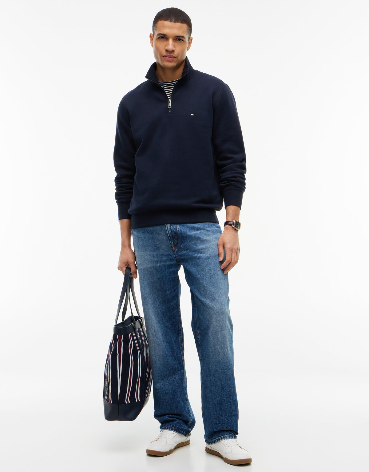 Tommy Hilfiger Essential Navy Blue Fleece 1/4 Zip