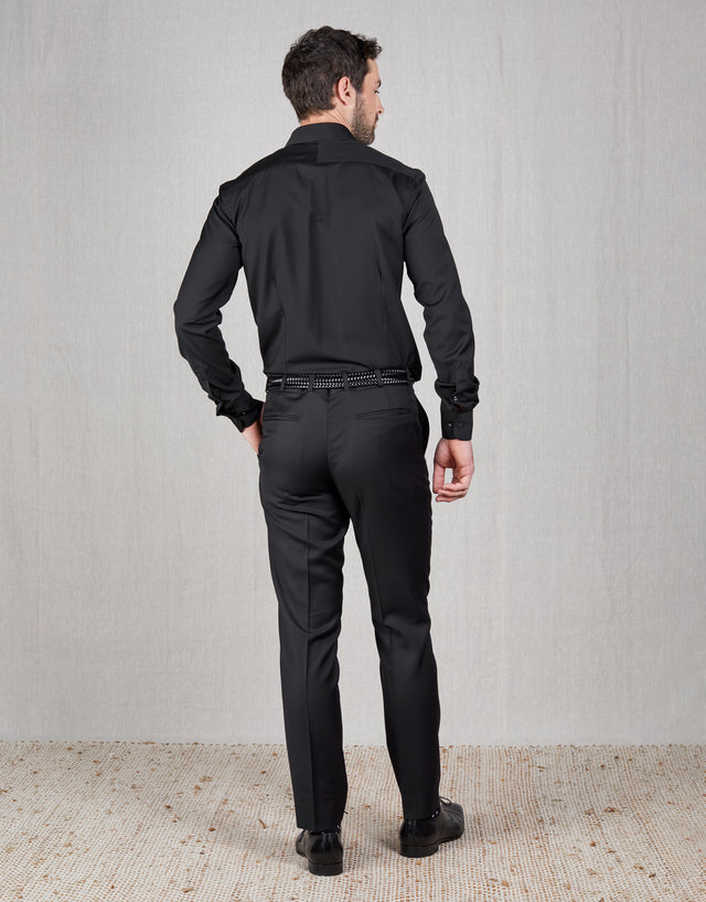Lotus Black Twill Suit Trouser