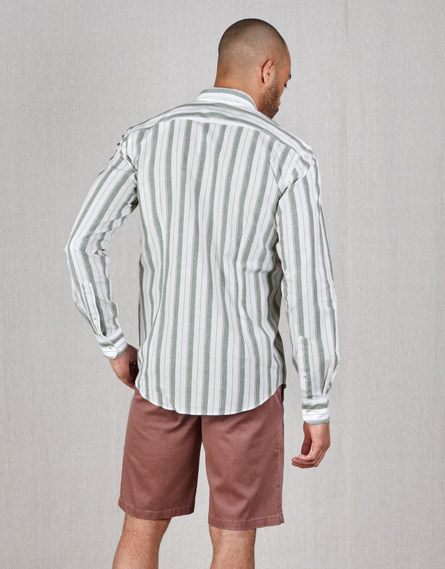 Ohope Green & Brown Stripe Shirt