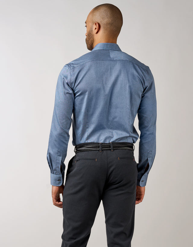 Barbican Blue & Black Textured Shirt