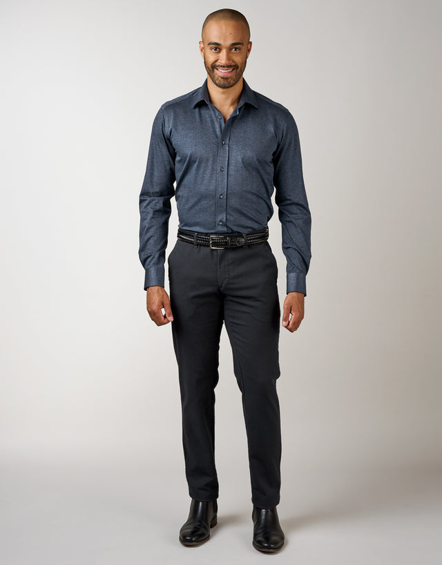 London Navy Dot Knitted Shirt