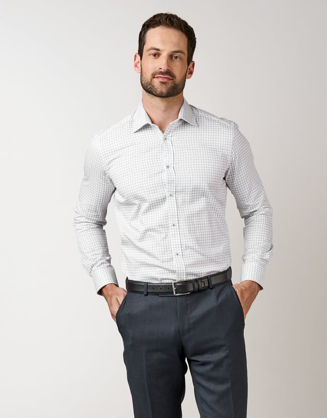 Banks White & Black Check Shirt