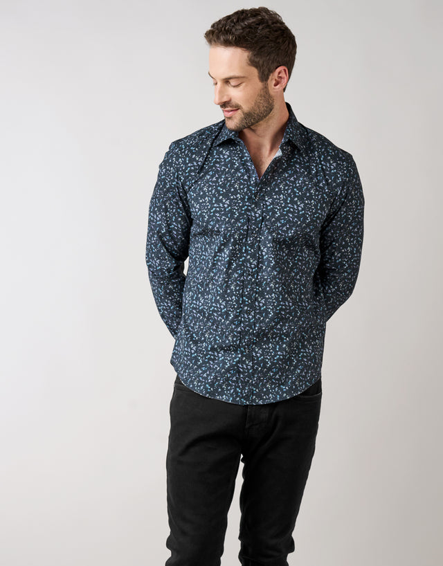 Banks Navy Floral Print Shirt