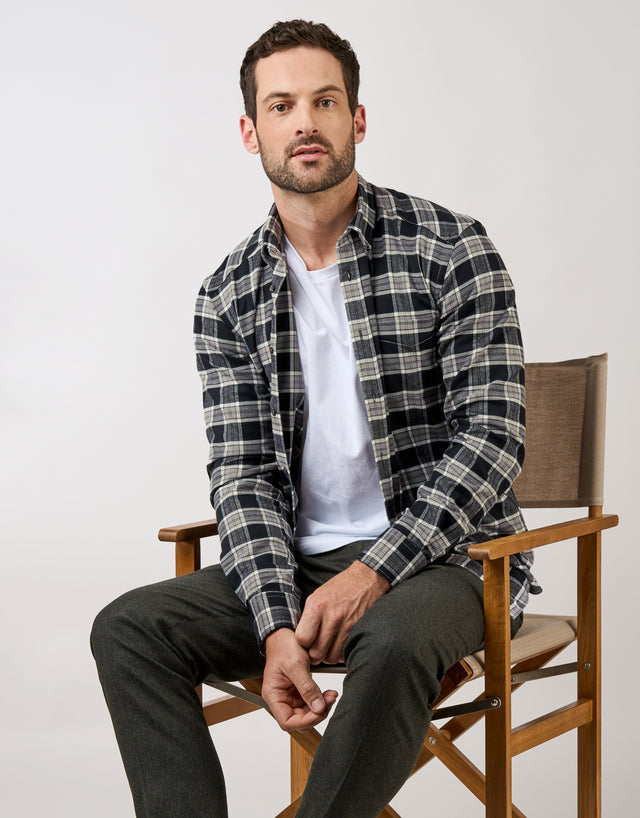 Ohope Black & White Check Flannel Shirt